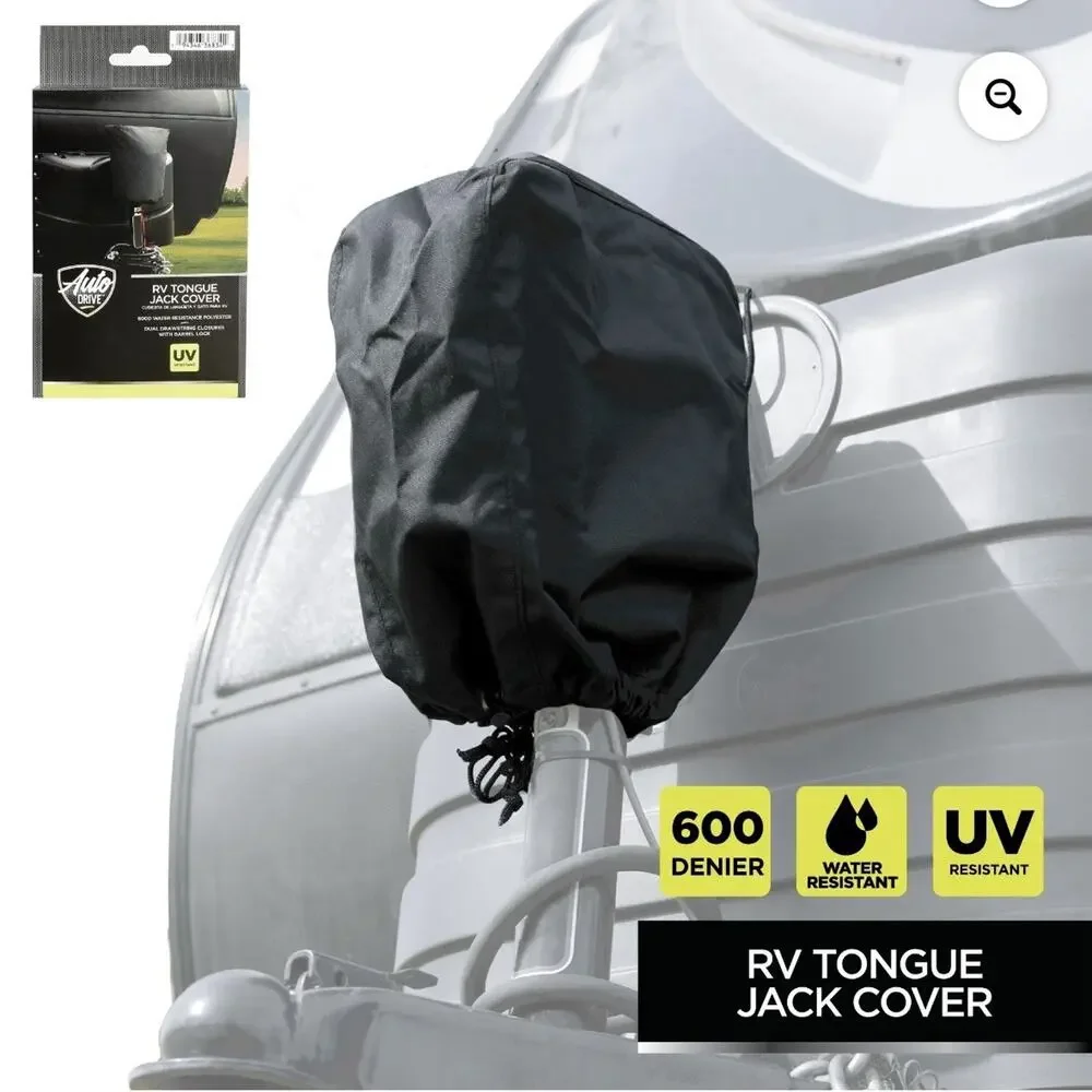 RV Tongue Jack Cover 600D Waterproof UV Hitch Electric Jack Universal Protector